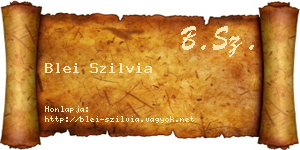 Blei Szilvia névjegykártya